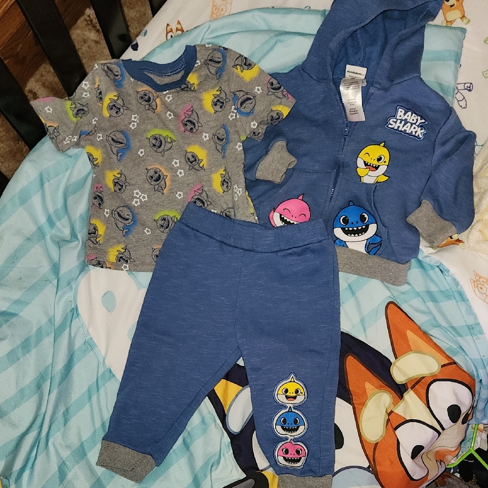 Baby Shark Blue Outfit Set